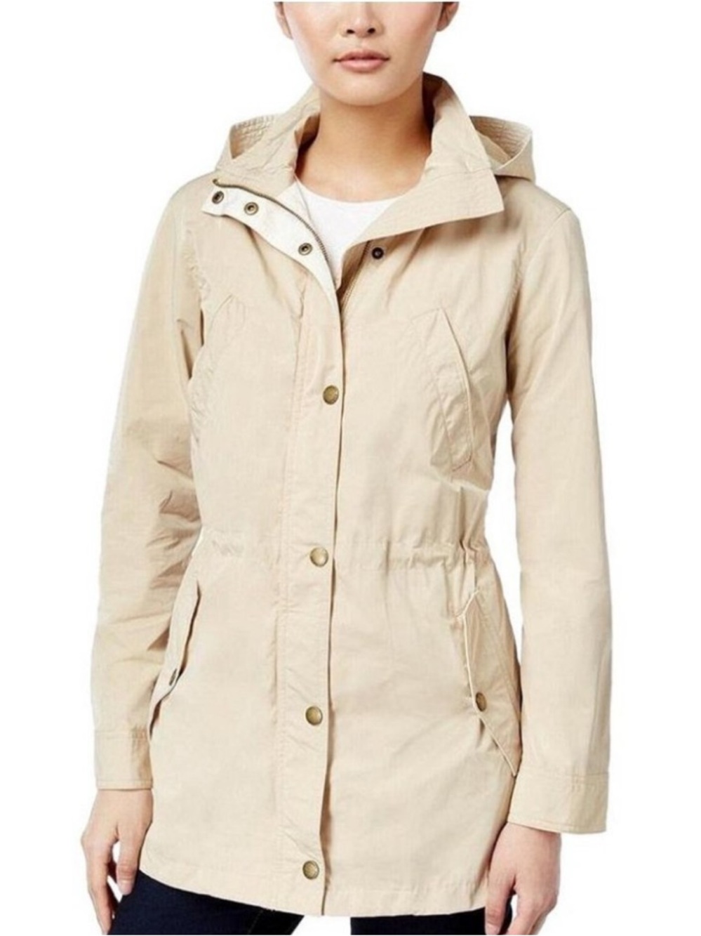 Ralph Lauren Tan Taffeta Hooded Anorak Jacket